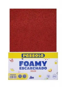 FOAMY PASSOLA A4 ESCARCH NORMAL ROJO X10