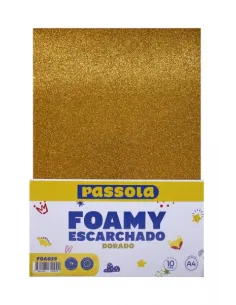 FOAMY PASSOLA A4 ESCARCH NORMAL DORADO X10