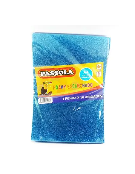 FOAMY PASSOLA A4 ESCARCH TORNASOL CELESTE X10