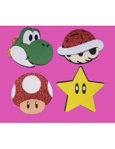 FOAMY FIGURA 3D MARIO BROSS X4 REF. V037