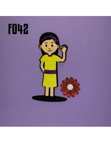 FOAMY FIGURA 3D NIÑA Y FLOR R. F042