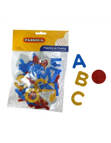 FOAMY PASSOLA FIGURA ADH LETRAS Y VOCALES ESCARCH 60PZAS