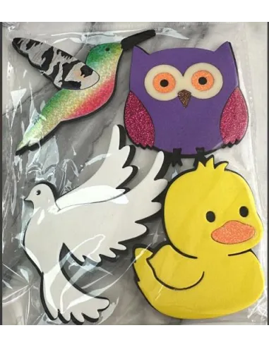 FOAMY FIGURA ANIMALES AVES X4 A5 V029