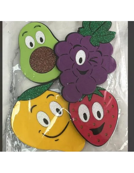 FOAMY FIGURA 3D FRUTAS UVA/AGUACA/FRUTILLA/MANGO A5 V043