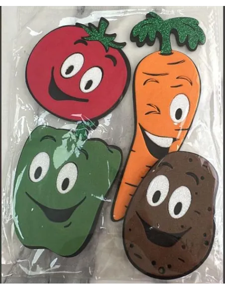 FOAMY FIGURA 3D HORTALIZAS X4 A5 V023