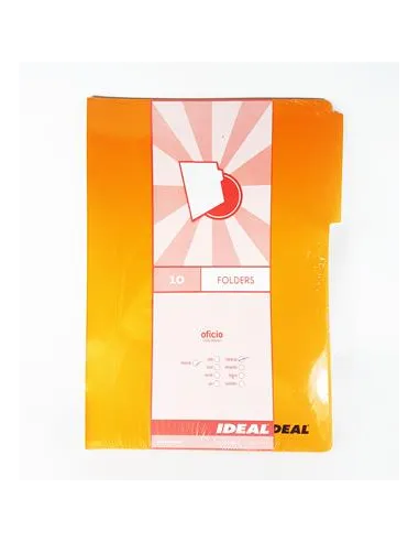 FOLDER IDEAL MANILA NARANJA 180GR X 10