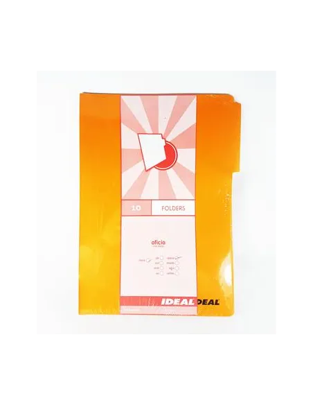 FOLDER IDEAL MANILA NARANJA 180GR X 10