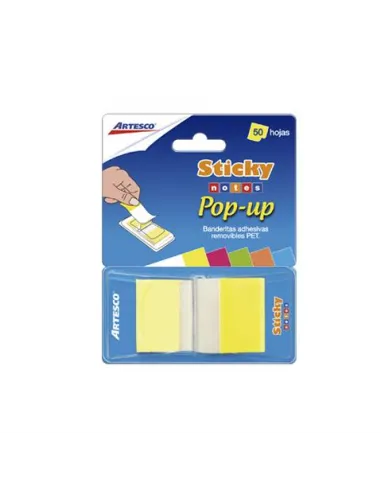 BANDERITA ARTESCO POP UP X 50H AMARILLO NEON