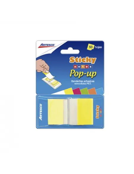 BANDERITA ARTESCO POP UP X 50H AMARILLO NEON
