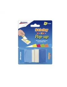BANDERITA ARTESCO POP UP X 50H AZUL NEON