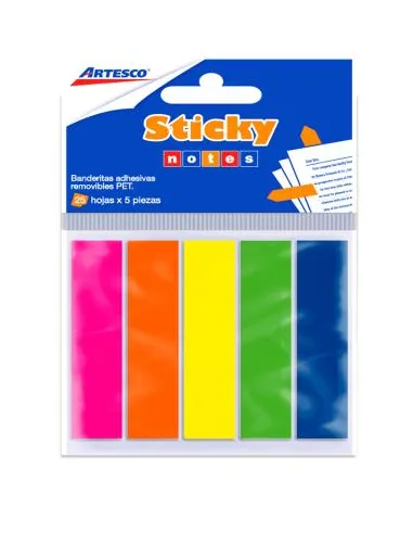BANDERITA ARTESCO S/FLECHA 5 COLORES 25H