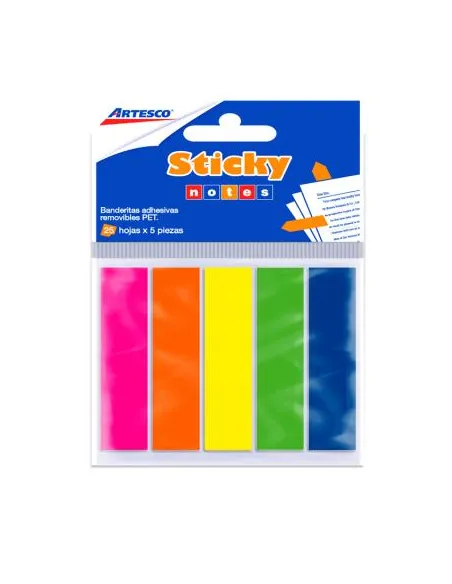 BANDERITA ARTESCO S/FLECHA 5 COLORES 25H