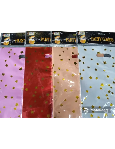 FUNDA PLAST. P/SORPRESA MET. ESTRELLA V/COL SETX10 IC329-4