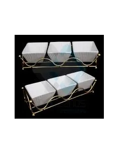 BANDEJA CERAMICA BLANCA SETX3 C/BASE 5X30X10CM IC823-7