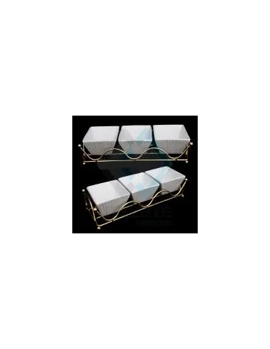 BANDEJA CERAMICA BLANCA SETX3 C/BASE 5X30X10CM IC823-7