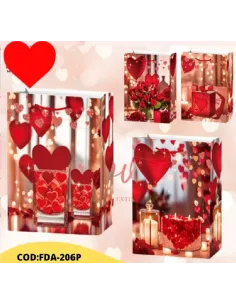 FUNDA REGALO CORAZONES 15X20X10 CM FDA-206P