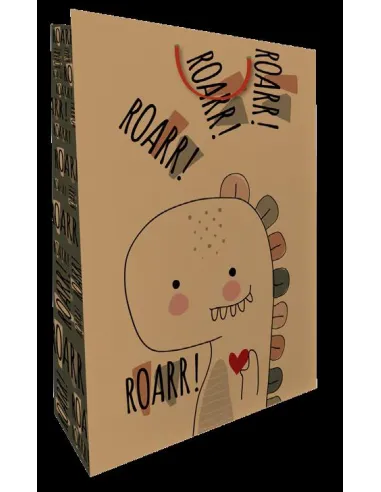 FUNDA DE REGALO KRAFT GRANDE DINOSAURIO 44X31X10.5CM