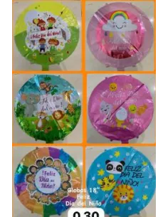 GLOBOS RAJ ALUMINIO CIRCULAR DIA DEL NIÑO 18PLG