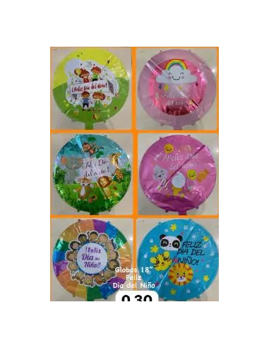 GLOBOS RAJ ALUMINIO CIRCULAR DIA DEL NIÑO 18PLG