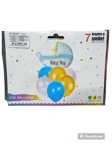 GLOBO ALUMINIO BABY SHOWER AZUL/ROSA SETX7 EP83352682