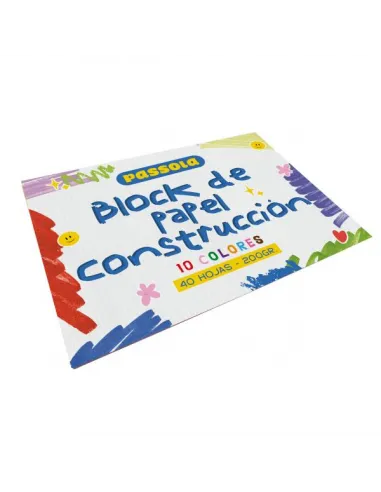 BLOCK PASSOLA PAPEL CONSTRUCCION/IRIS A4 10 COLORES X 40H
