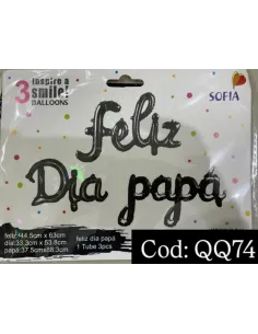 GLOBO METALICO RA LETRAS FELIZ DIA PAPPA V/COLORES
