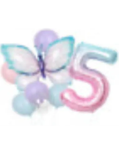 GLOBOS SWH ALUMINIO  5 ROSA/MARIPOSA 40PLG 69J7A-1