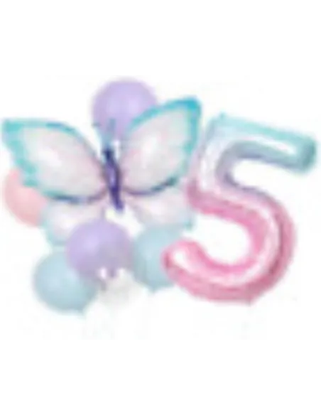 GLOBOS SWH ALUMINIO  5 ROSA/MARIPOSA 40PLG 69J7A-1