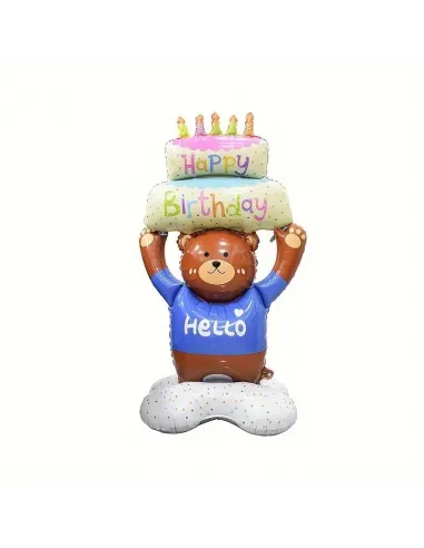 GLOBO SWH ALUMINIO OSO HAPPY BIRTHDAY 65J5T-8