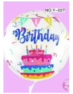 GLOBO SWH BURBUJA ESTAMPADO HAPPY BIRTHDAY 50X50CM 65J5A-8