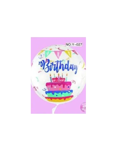 GLOBO SWH BURBUJA ESTAMPADO HAPPY BIRTHDAY 50X50CM 65J5A-8