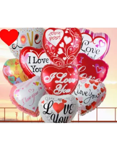 GLOBO ALUMINIO CORAZON 18 PLG I LOVE YOU GLO-019A