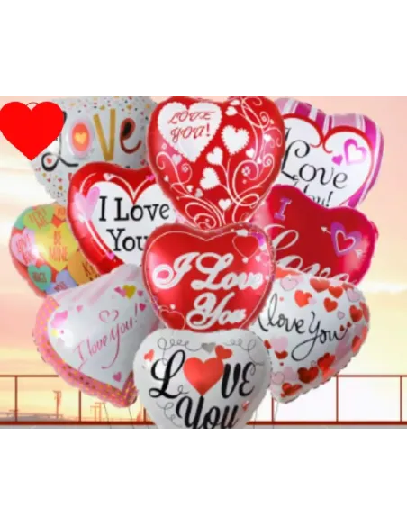 GLOBO ALUMINIO CORAZON 18 PLG I LOVE YOU GLO-019A