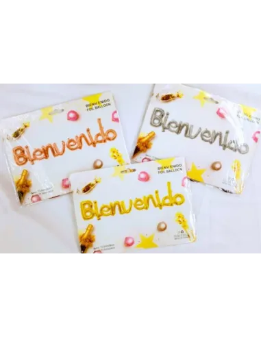 GLOBO ALUMINIO LETRAS BIENVENIDO C/SURTIDOS