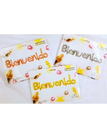 GLOBO ALUMINIO LETRAS BIENVENIDO C/SURTIDOS