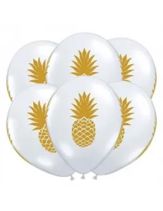 GLOBOS SEMPERTEX IMPRESO  12 PIÑA BLANCO UNIDAD