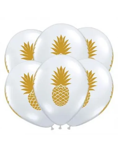 GLOBOS SEMPERTEX IMPRESO  12 PIÑA BLANCO UNIDAD