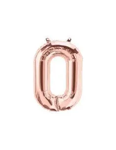 GLOBOS METALICO  32 NUMERO  0 ROSE GOLD
