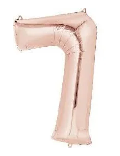 GLOBO METALICO  32 NUMERO  7 ROSE GOLD