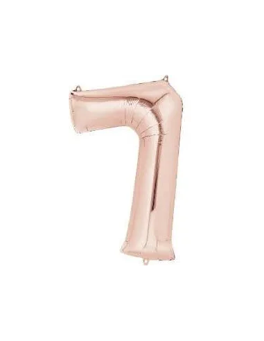 GLOBO METALICO  32 NUMERO  7 ROSE GOLD