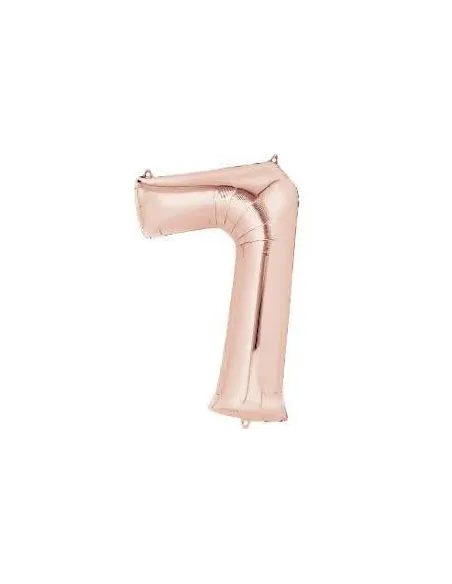 GLOBO METALICO  32 NUMERO  7 ROSE GOLD