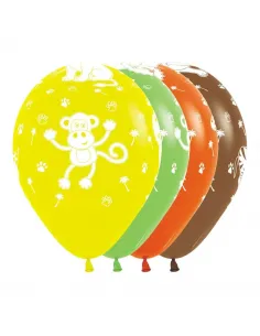 GLOBOS SEMPERTEX IMPRESO  12 ANIMALES SELVA UNIDAD