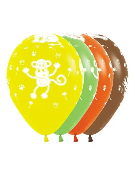 GLOBOS SEMPERTEX IMPRESO  12 ANIMALES SELVA UNIDAD