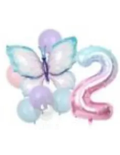 GLOBOS SWH ALUMINIO  2 ROSA/MARIPOSA 40PLG 69J7A-1