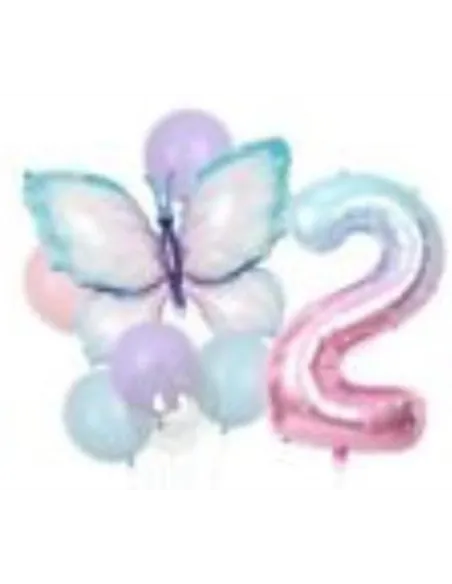 GLOBOS SWH ALUMINIO  2 ROSA/MARIPOSA 40PLG 69J7A-1