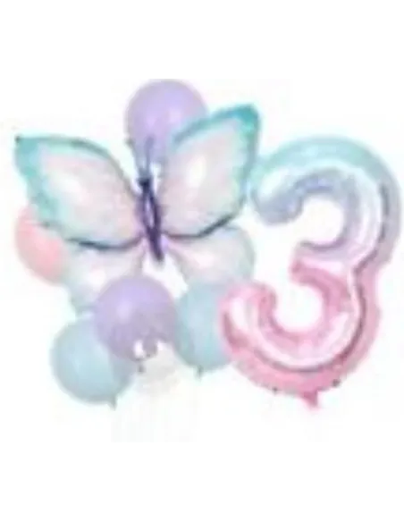 GLOBOS SWH ALUMINIO  3 ROSA/MARIPOSA 40PLG 69J7A-1