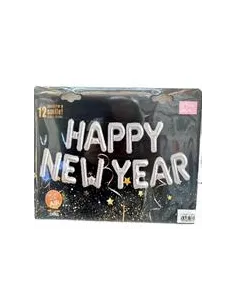 GLOBO SWH ALUM. HAPPY NEW YEAR PLATEADO 65J5A-10