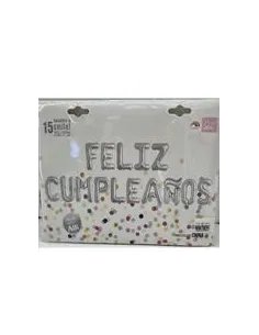 GLOBO SWH ALUM. FELIZ CUMPLEAÑOS PLATEADO 65J5A-11