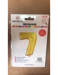 GLOBO METALICO 32 NUMERO 7 DORADO
