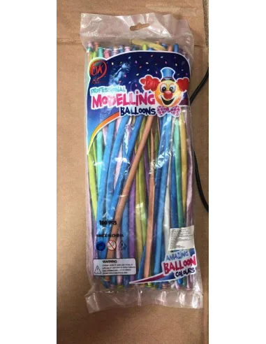 GLOBO LARGO CROMADO 260 COL/SURTIDO X UND